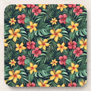 Posavasos Flor Tropical Hibiscus Seamless Pattern