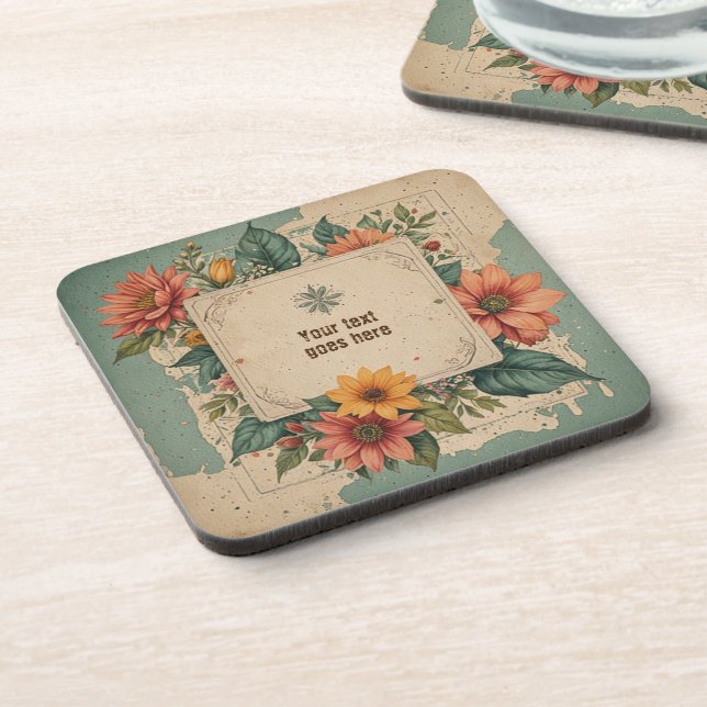 Posavasos Flor vintage (Lado Izquierdo)