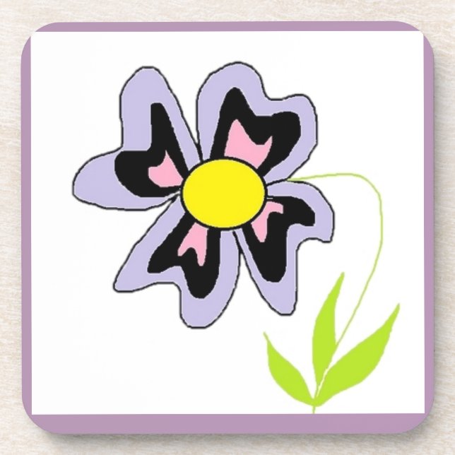 Posavasos Flor violeta (Frente)