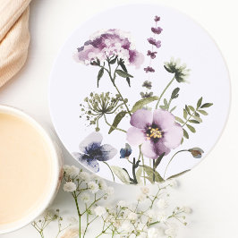 Posavasos Flor violeta Bouquet acuarela Flora