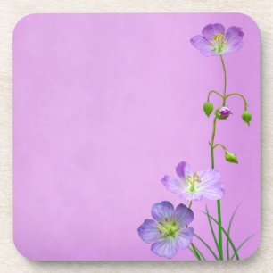 Posavasos Flor violeta en morado