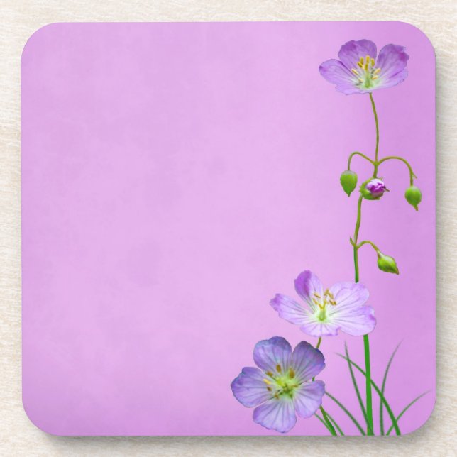 Posavasos Flor violeta en morado (Frente)