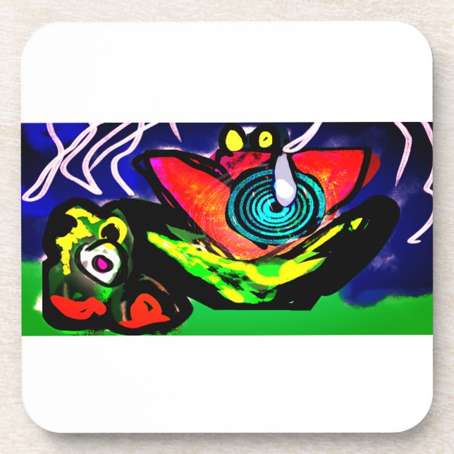 Posavasos Flor y rana primaverales (Frente)