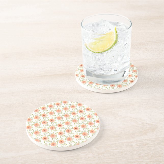 Posavasos Flora acuarela pradera florecimiento silvestre (Lado)