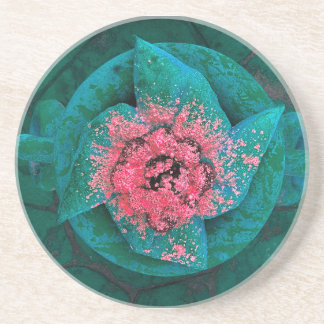 Posavasos Flora brillante de molino floral con salpicadura d