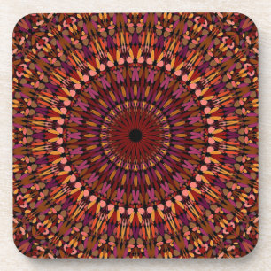 Posavasos Floral Brown Mandala Design-48566