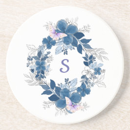 Posavasos Floral Butterfly Sandstone Coaster