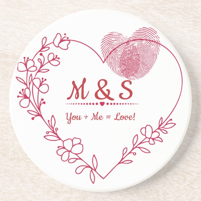Posavasos Floral Corazón de San Valentín (Frente)