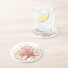 Posavasos Floral de acuarela rústica de campo