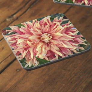 Posavasos Floral de Dahlia roja y amarilla