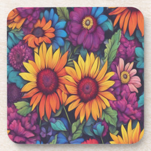 Posavasos Floral de girasol #212 - Astracciones