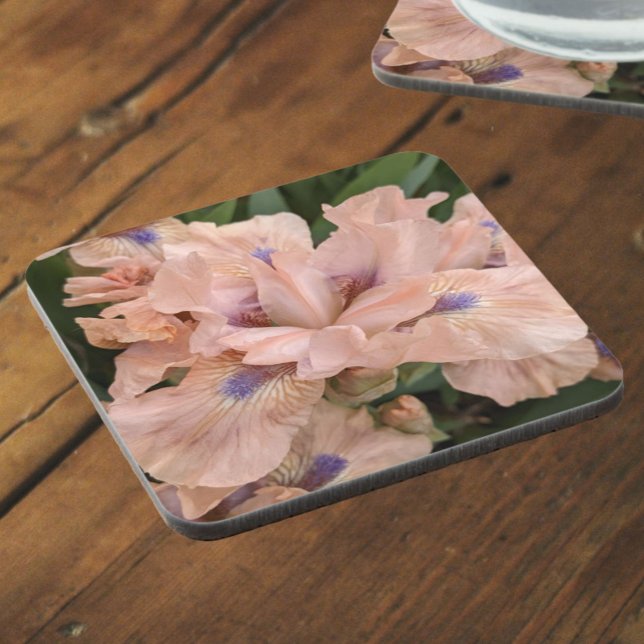 Posavasos Floral de iris con barba rosa Rubor (In Situ)
