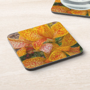 Posavasos Floral de Lirio de Canna Amarillo y Rojo