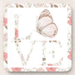 Posavasos Floral de mariposa de amor