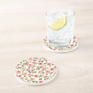 Posavasos Floral de rosas rosadas bonitos