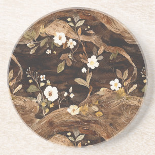 Posavasos Floral del Árbol Marrón