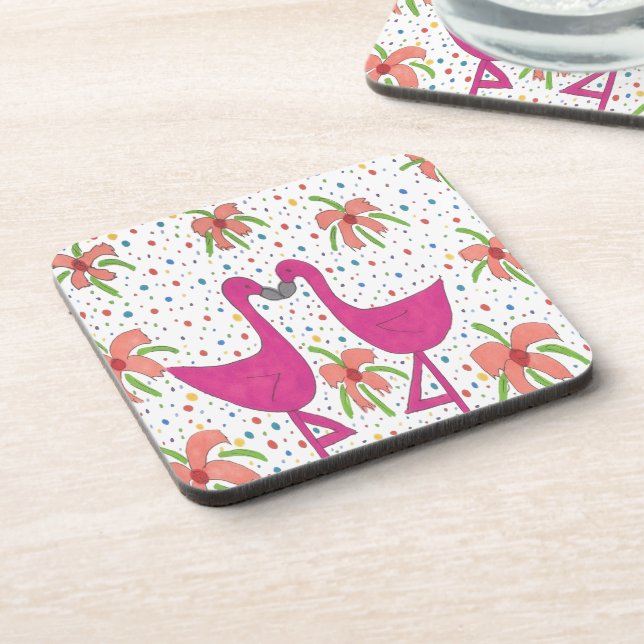 Posavasos Floral Flamingo Fiesta (Lado Izquierdo)