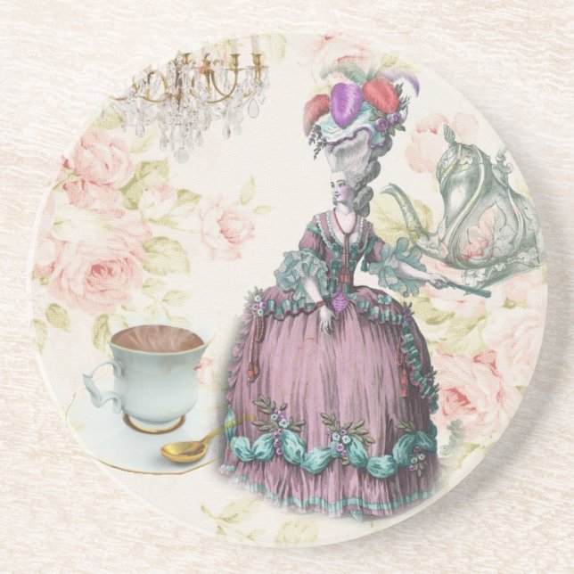 Posavasos Floral francesa Paris Tea Fiesta Marie Antoinette (Frente)
