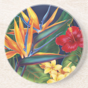 Posavasos Floral hawaiano del paraíso tropical