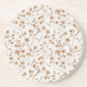 Posavasos Floral Marrón Crema Romántica