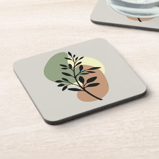 Posavasos floral moderna minimalista (Lado Izquierdo)