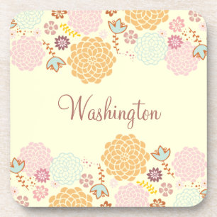 Posavasos Floral moderno de lujo femenino personalizado