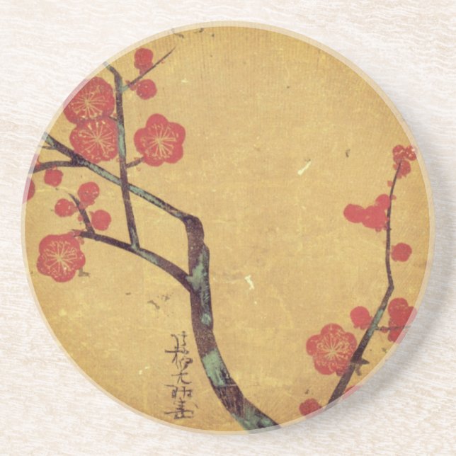 Posavasos Floral oriental de cerezo japonés (Frente)