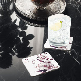 Posavasos Floral Personalizado Elegante 