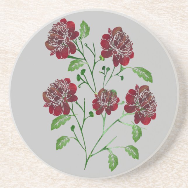 Posavasos Floral Rojo (Frente)