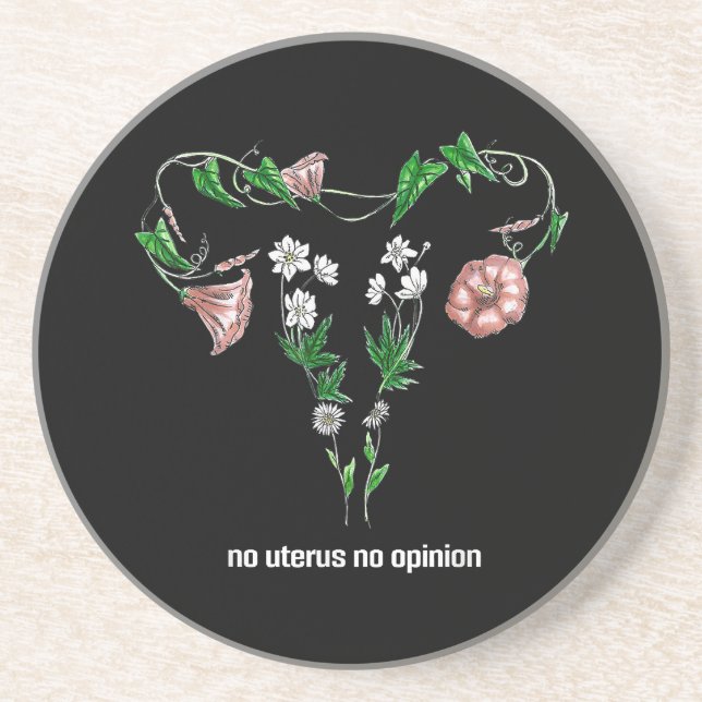 Posavasos Floral sin útero sin opinión sobre los derechos de (Frente)