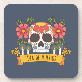 Posavasos Floral Skull Dia de los Muertos | Montaña