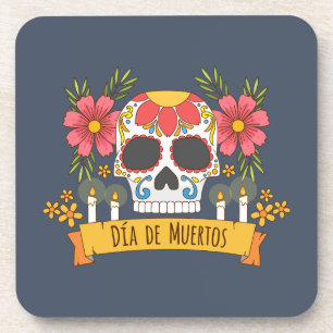 Posavasos Floral Skull Dia de los Muertos   Montaña