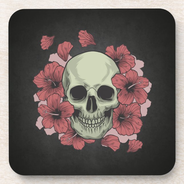 Posavasos Floral Skull Dia de los Muertos | Montaña (Frente)