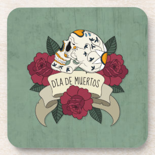 Posavasos Floral Skull Dia de los Muertos   Montaña