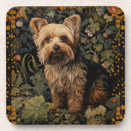 Posavasos Floral vintage de Yorkshire Terrier Yorkie Dog