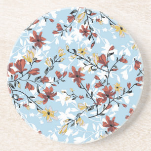 Posavasos Floral Vintage: Sencillo fondo de tela.
