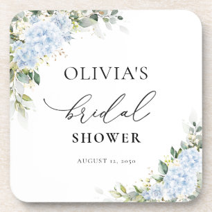 Posavasos Florales de Novia de Hortensias Azules