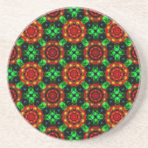 Posavasos Florales Moderno Boho Elegante Patrón Abstracto #5