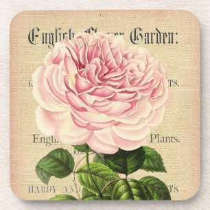 Posavasos florales vintage femeninos de rosa