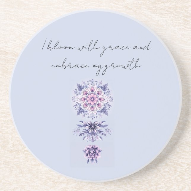 Posavasos Floreciente Serenity Mandala Sandstone Coaster (Frente)