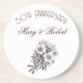 Posavasos Floreció 50 aniversario - personalizado 