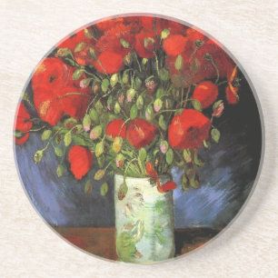 Posavasos Florero con las amapolas rojas de Vincent van Gogh