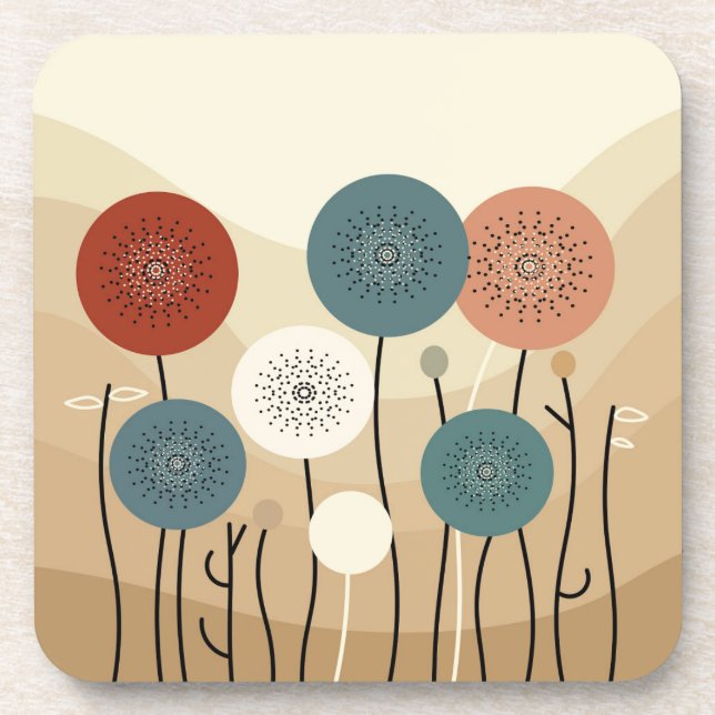 Posavasos Flores abstractas (Frente)