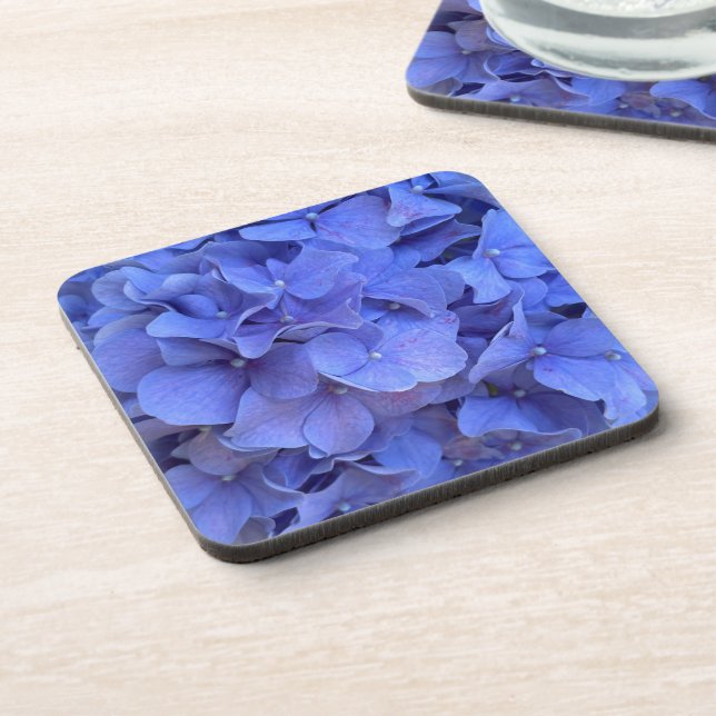 Posavasos Flores azul violeta de hipérgeo azul-púrpura (Lado Izquierdo)