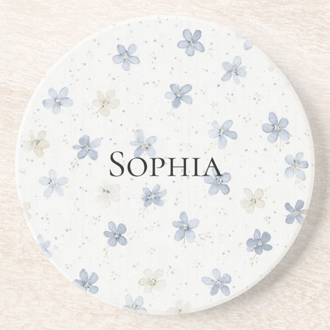 Posavasos Flores Azules Bonitas (Frente)