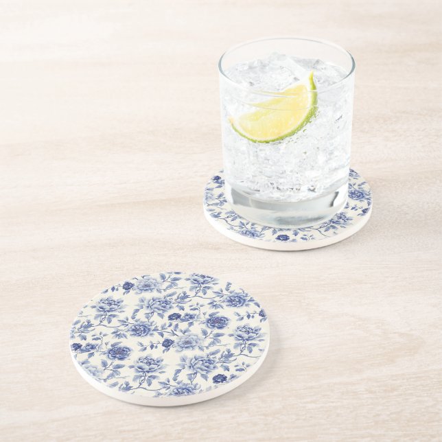 Posavasos Flores Azules Bonitas (Lado)