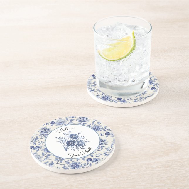 Posavasos Flores Azules Bonitas   (Lado)