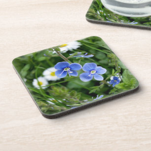 Posavasos flores azules minúsculas