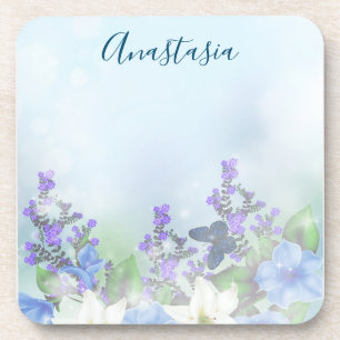 Posavasos Flores azules modernas