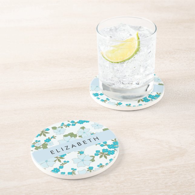 Posavasos Flores Azules, Patrón De Flores, Su Nombre (Lado)